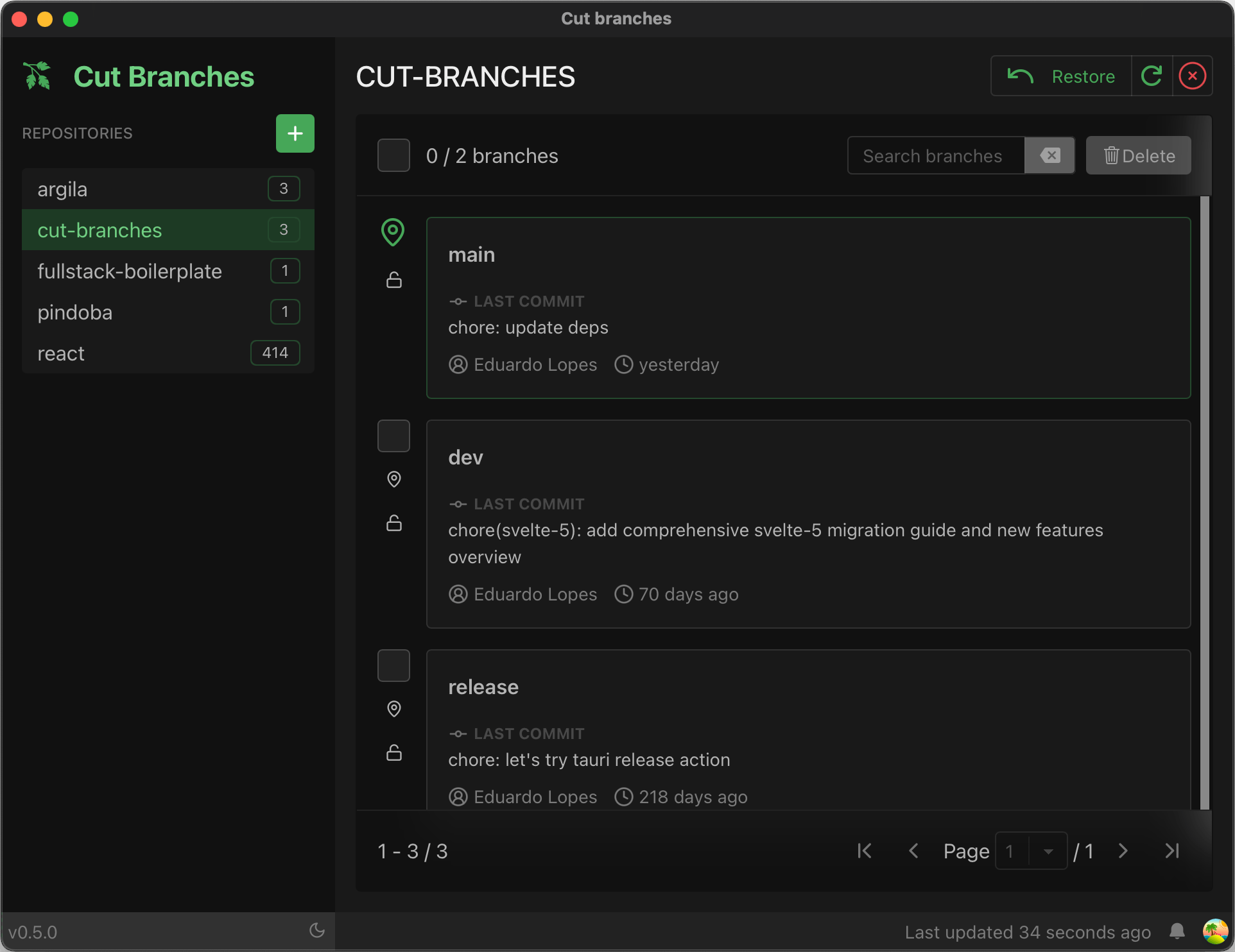 Cut Branches v0.5.0 Screenshot