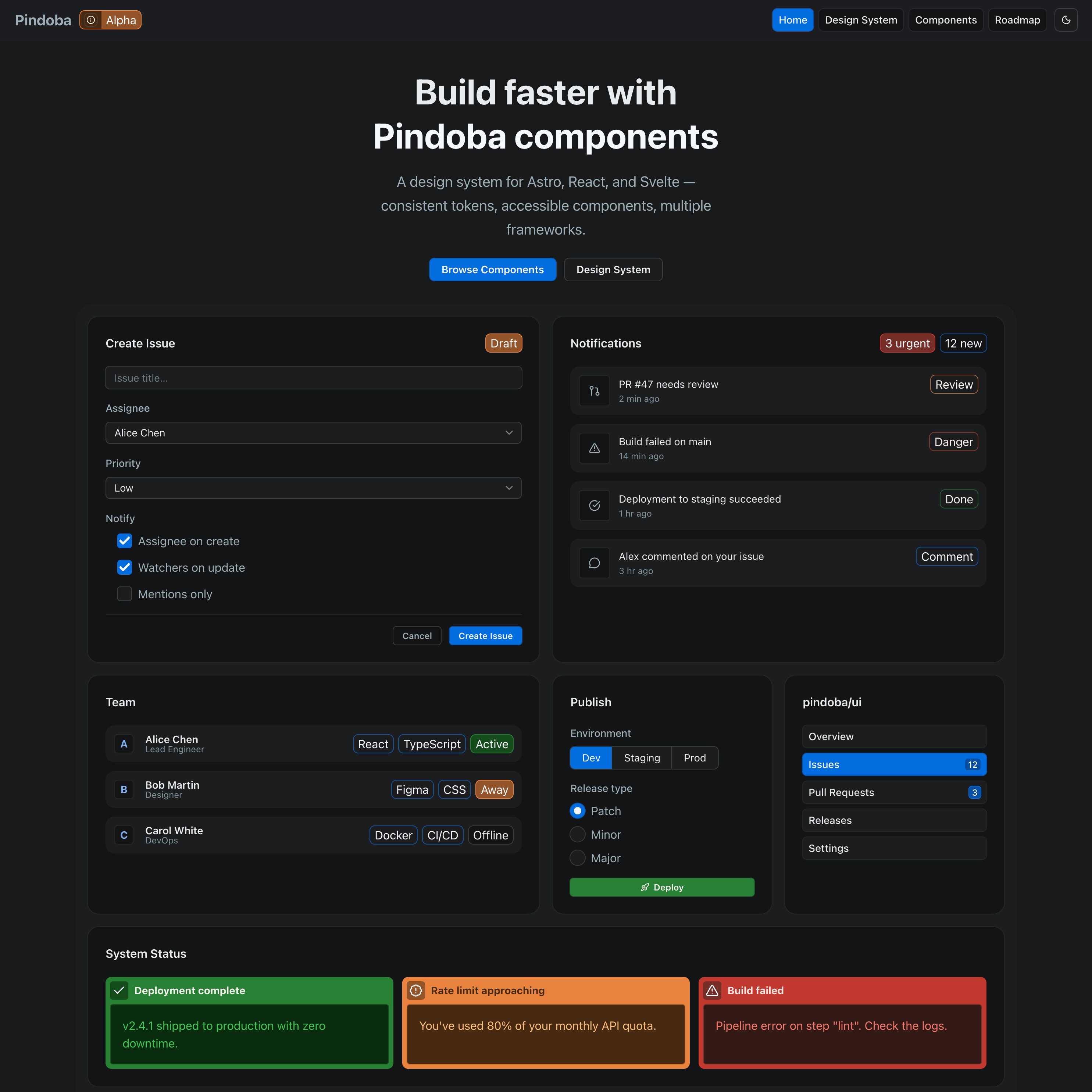 Pindoba docs screenshot